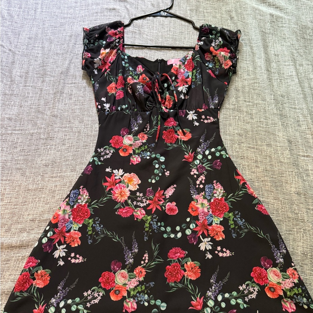 Floral Black Dress